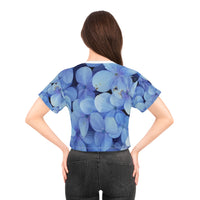 Blue Hibiscus Crop Tee