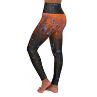Blue Corn Flower High Waisted Yoga Leggings