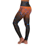 Blue Corn Flower High Waisted Yoga Leggings