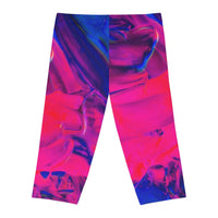 Fuchsia Graffiti Capri Leggings