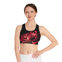 Red on Black Sports Bra