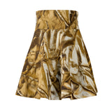Gold Crinkle Skater Skirt