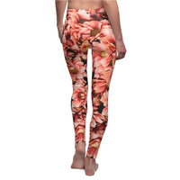 Peach Floral Cut & Sew Casual Leggings