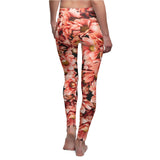 Peach Floral Cut & Sew Casual Leggings