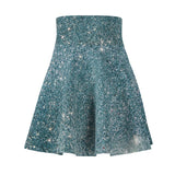 Teal Glitter Skater Skirt