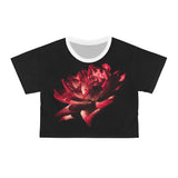 Red on Black Crop Tee