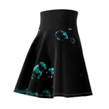 Black and Teal Skater Skirt