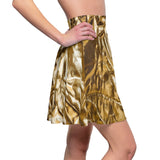 Gold Crinkle Skater Skirt