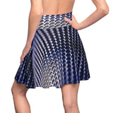 Navy Graphic Skater Skirt